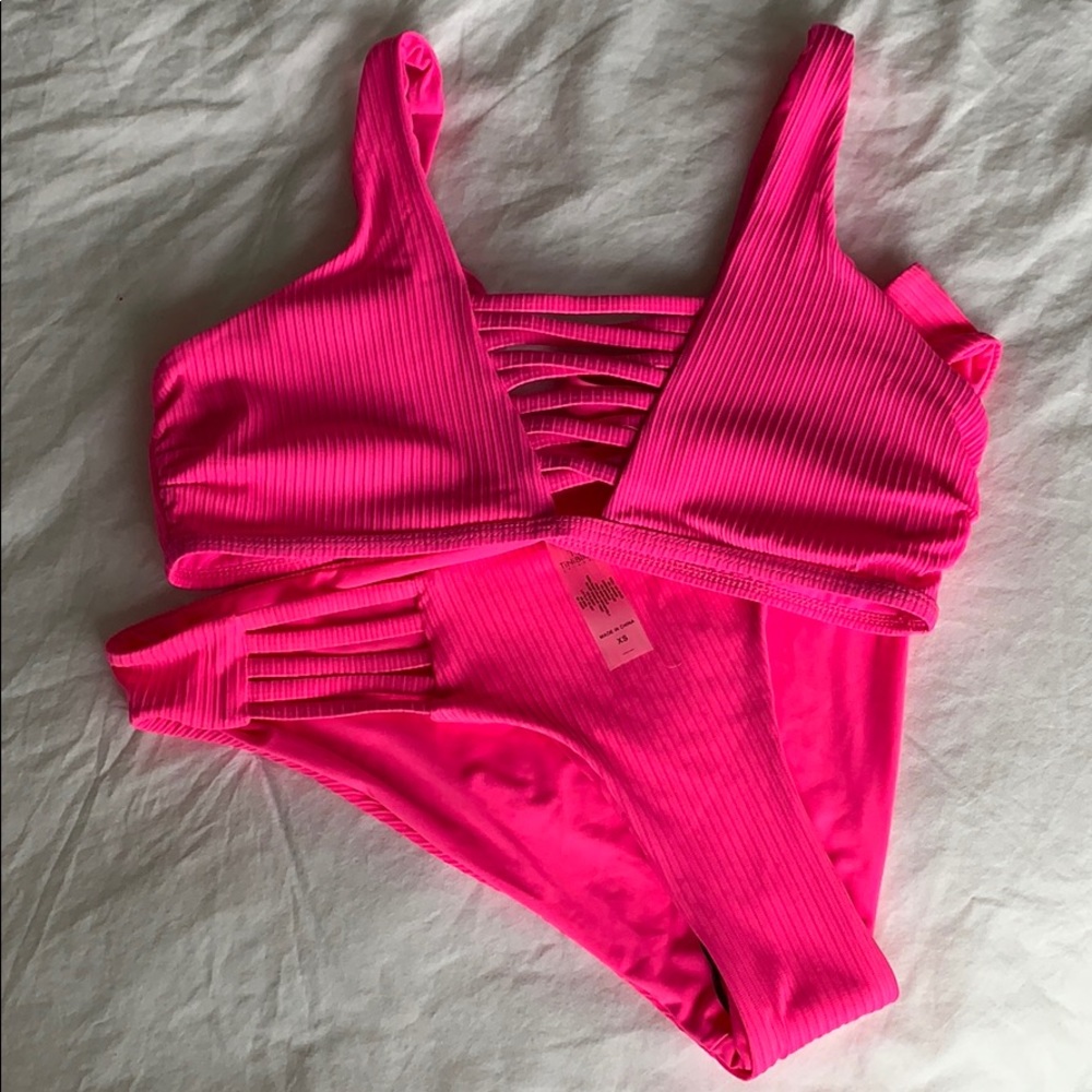 Women’s neon pink bikini